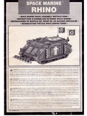 Vintage Games Workshop Space Marine Rhino Instruction Booklet 1996
